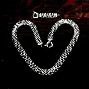 $148 Italian Woven Designer Estate Chain Sterling 20.3 Grams 925 ITALY KA 1772